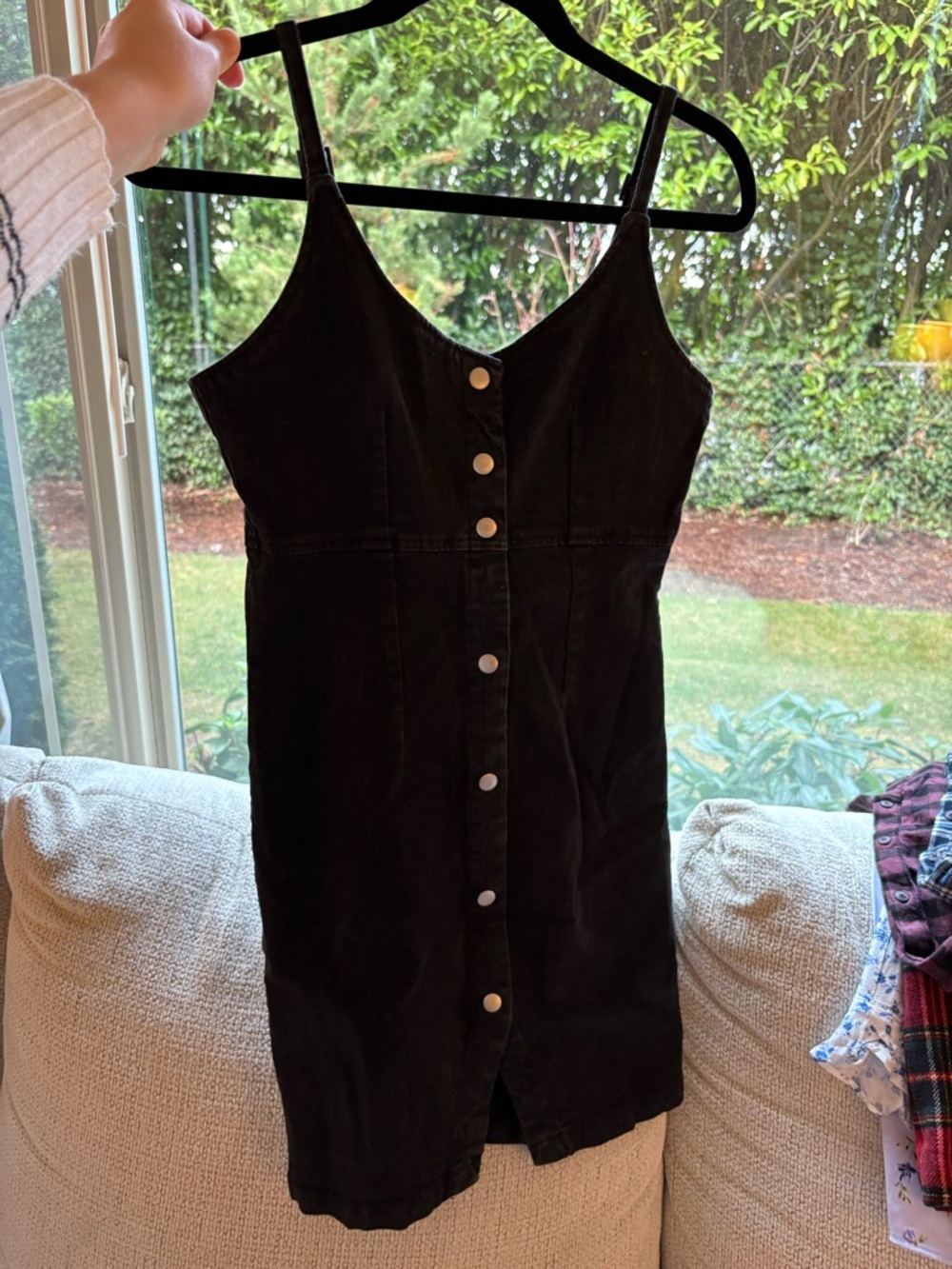Highway Jeans Black Button-Front Mini Dress